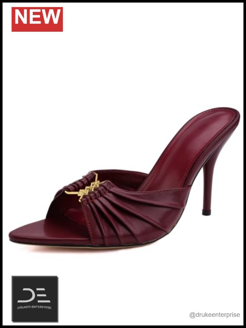 Women's Pointed Toe Stiletto Mules Heels Faux Leather Slip On